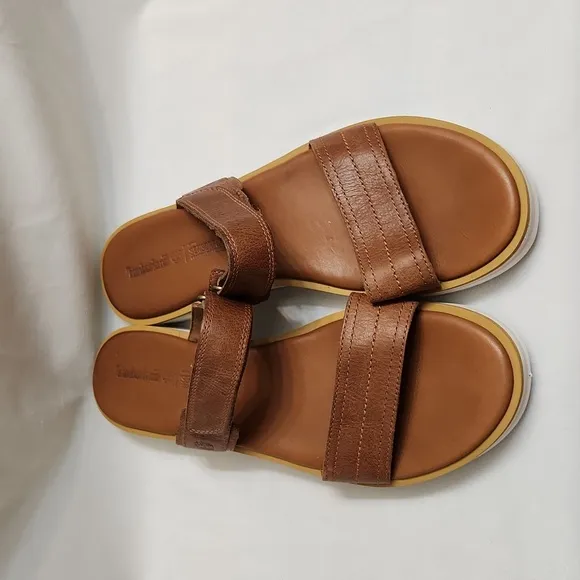 Timberland Sensorflex Brown Leather Velcro Strap sandals (w size 10)