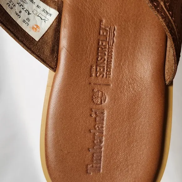 Timberland Sensorflex Brown Leather Velcro Strap sandals (w size 10)