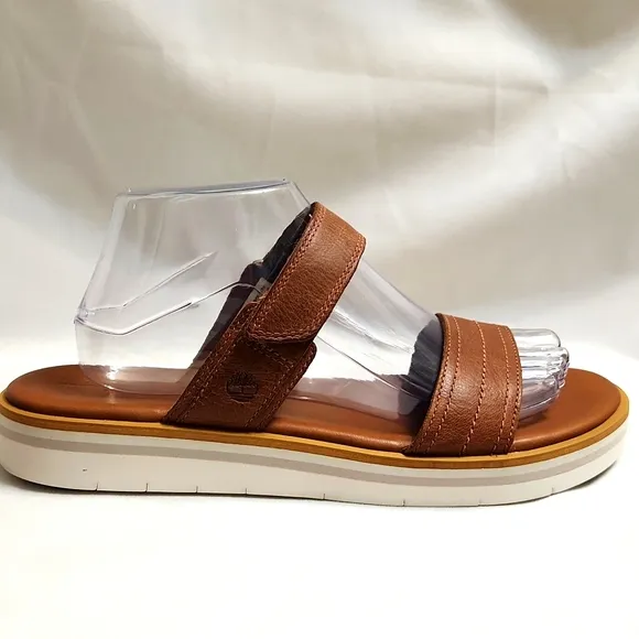 Timberland Sensorflex Brown Leather Velcro Strap sandals (w size 10)