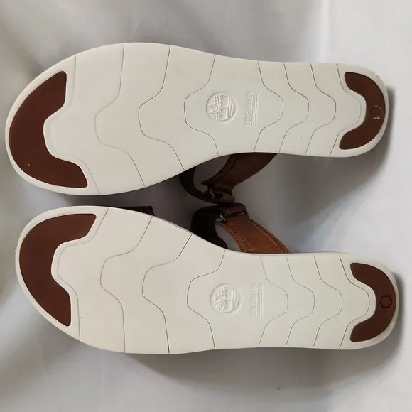 Timberland Sensorflex Brown Leather Velcro Strap sandals (w size 10)