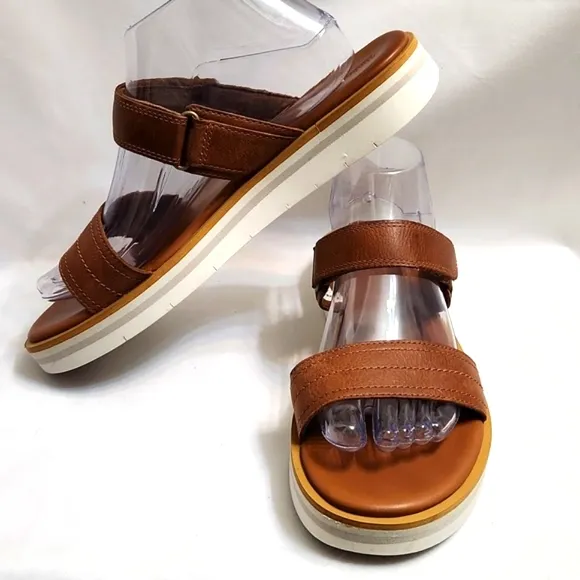 Timberland Sensorflex Brown Leather Velcro Strap sandals (w size 10)