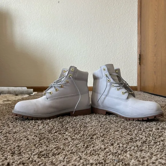 Timberland White Leather Boots