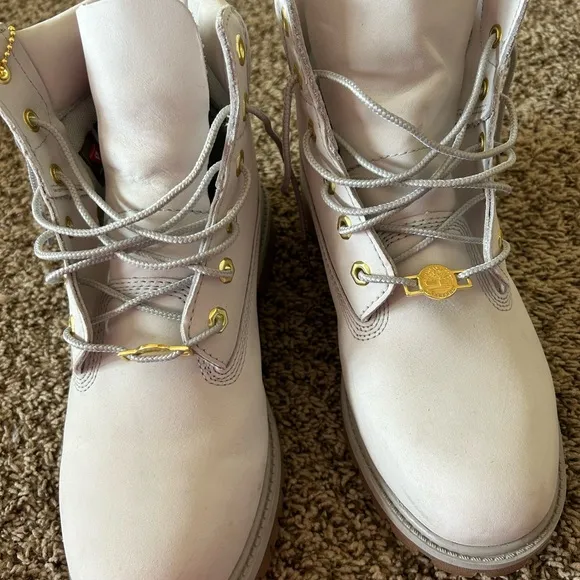 Timberland White Leather Boots