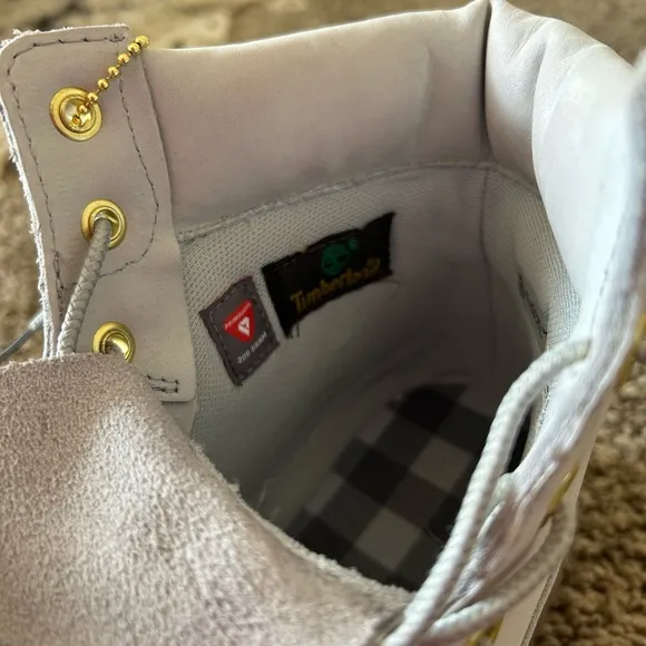 Timberland White Leather Boots