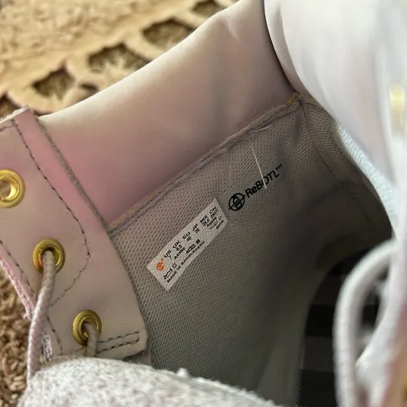 Timberland White Leather Boots