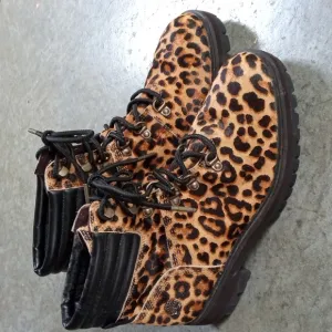 Timberland Women's London Square Leather Leopard Print Hiker Boots, 7