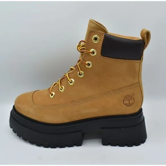 Timberland Womens Size 10 Sky Wheat Nubuck 6in Lace Up Platform Boots Shoes