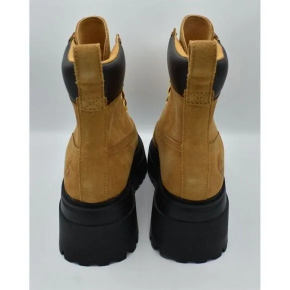 Timberland Womens Size 10 Sky Wheat Nubuck 6in Lace Up Platform Boots Shoes