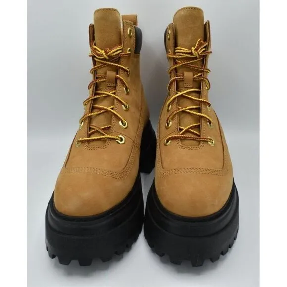 Timberland Womens Size 10 Sky Wheat Nubuck 6in Lace Up Platform Boots Shoes