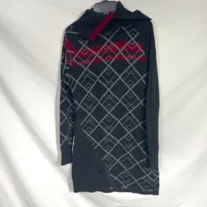 Title Nine Krimson Klover Women's Black &amp; Red Cowl-Neck Merino Wool Tunic Size S