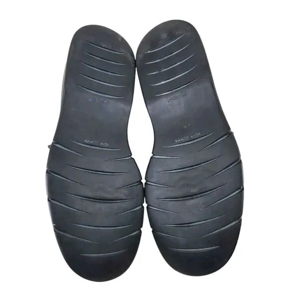 To Boot New York Saddle Loafer Shoes 11 Black Leather Casual Slip-On Rubber Sole