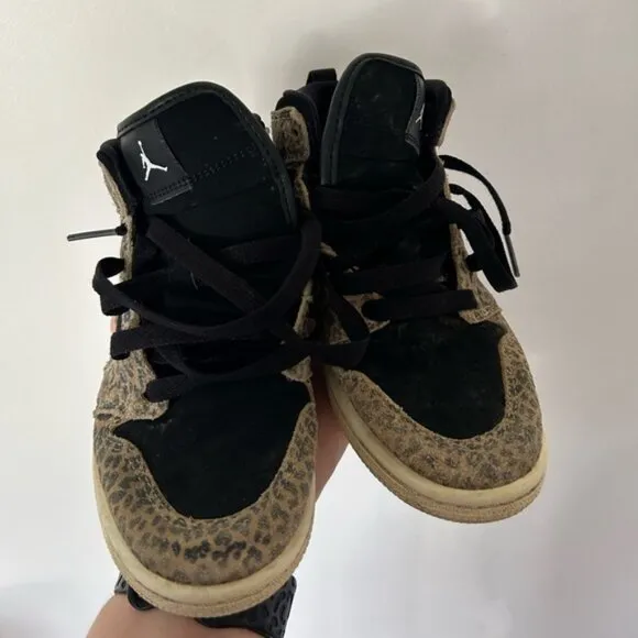 Toddler Nike Jordan 1 Mid Athletic Shoes ‘Cheetah’- Size 12C