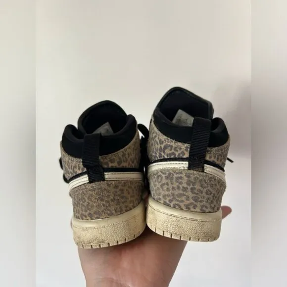Toddler Nike Jordan 1 Mid Athletic Shoes ‘Cheetah’- Size 12C