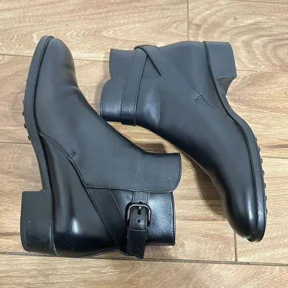 Tods Chelsea Ankle Boots Size 35.5 UK / 5.5 US Black Leather Made In Italy