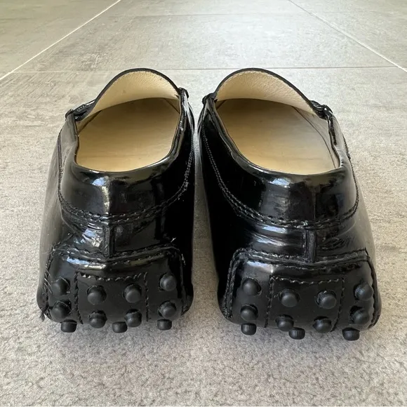 Tod's Gommino Black Patent Leather Driving Loafers