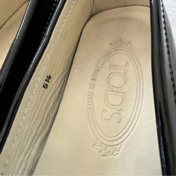 Tod's Gommino Black Patent Leather Driving Loafers