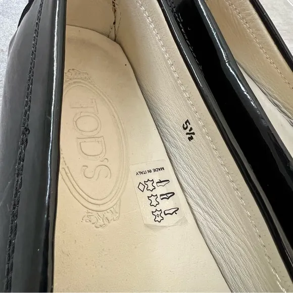Tod's Gommino Black Patent Leather Driving Loafers