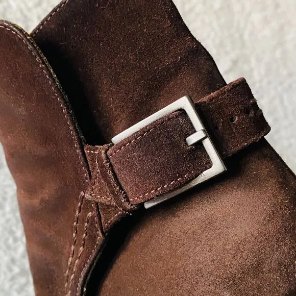 Tod’s Women's Boots Suede Heeled Ankle Leather Brown Size 5 Made in Italy