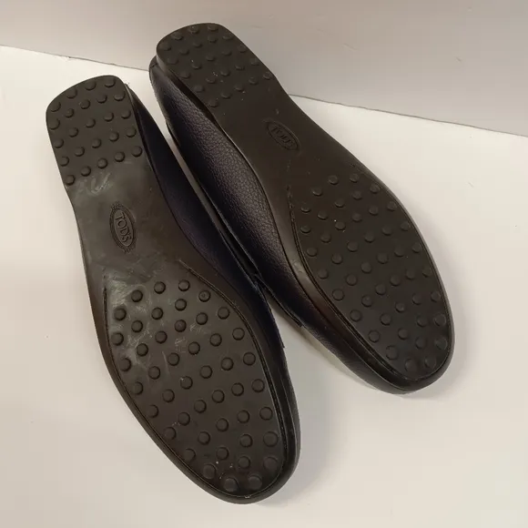 TOD'S Womens Leather Penny Loafers Navy Blue Size 7