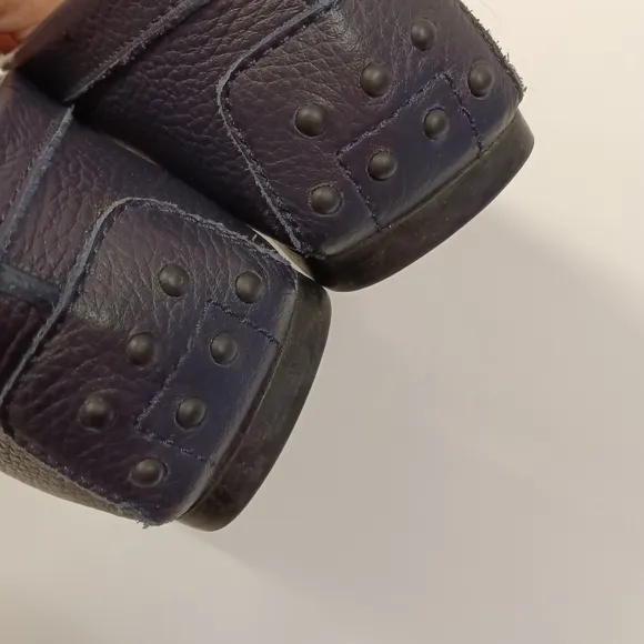 TOD'S Womens Leather Penny Loafers Navy Blue Size 7
