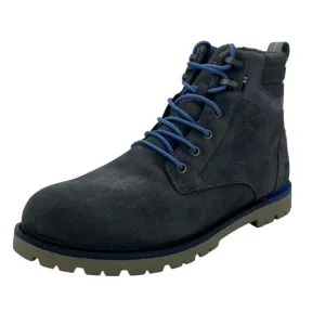 Toms Men’s Ashland 2.0 Grey Oil Suede Waterproof Ankle Boots Blue Laces Size 13
