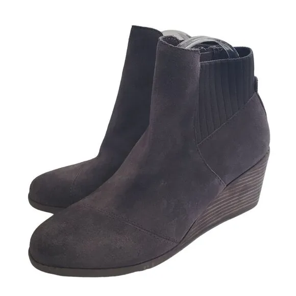TOMS Sadie Round Toe Chelsea Booties Womens Grey Casual Boots 10016846T Size 7.5