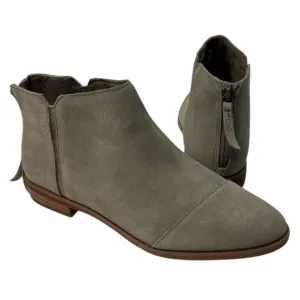 TOMS Women's Rylie Ankle Bootie Beige Natural Suede Size 8 Casual Round Toe Zip