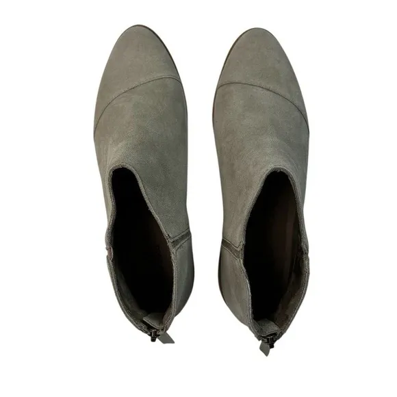 TOMS Women's Rylie Ankle Bootie Beige Natural Suede Size 8 Casual Round Toe Zip