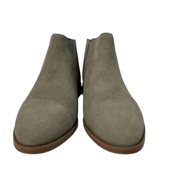 TOMS Women's Rylie Ankle Bootie Beige Natural Suede Size 8 Casual Round Toe Zip