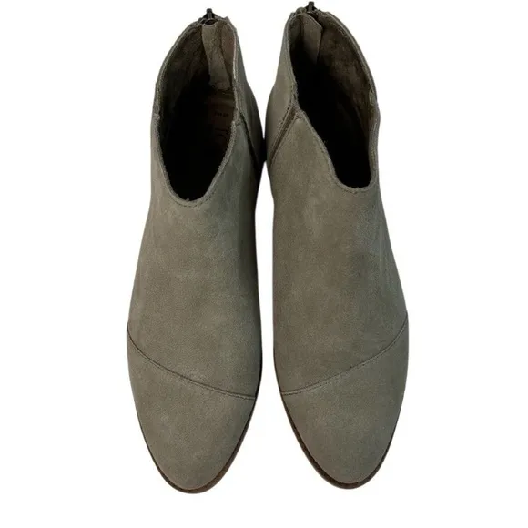 TOMS Women's Rylie Ankle Bootie Beige Natural Suede Size 8 Casual Round Toe Zip