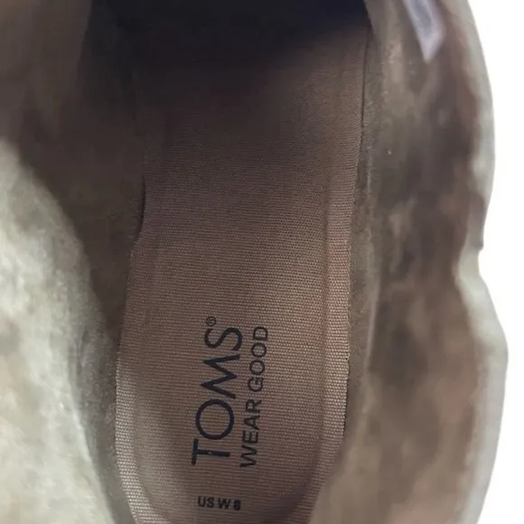 TOMS Women's Rylie Ankle Bootie Beige Natural Suede Size 8 Casual Round Toe Zip