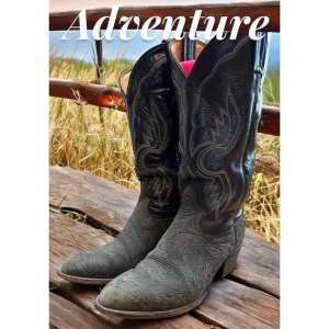 TONY LAMA 6250 BLACK GRAY WESTERN COWBOY BOOTS USA RANCH WORK DANCE BOOTS 8.5 D