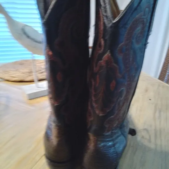 Tony Lama Brown Ostrich Leather Cowboy Boots Size 8.5 EE Made In Mexico