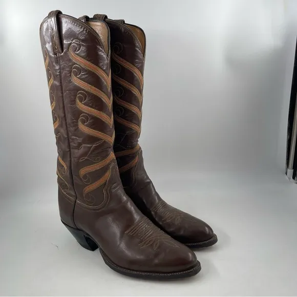 Tony Lama Vintage 70’s - SZ 11 - Women’s Brown Leather Tall Western Cowboy Boots