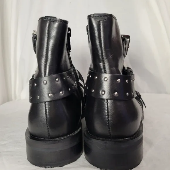 Topshop Women's Ashley 2 Black Leather Ankle Boots Size 8.5