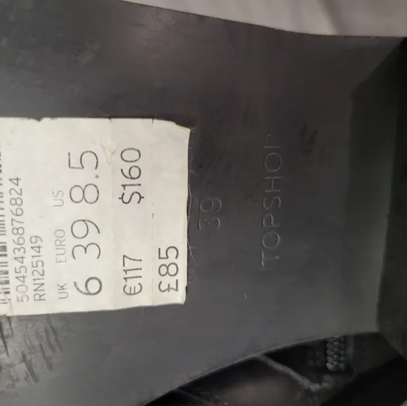 Topshop Women's Ashley 2 Black Leather Ankle Boots Size 8.5