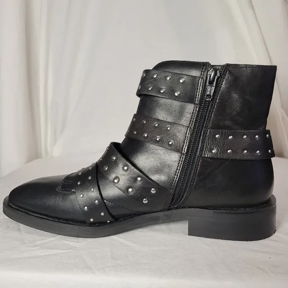 Topshop Women's Ashley 2 Black Leather Ankle Boots Size 8.5