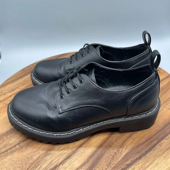 Torrid Shoes Womens Size 8 WW Black Oxford Chunky Lug Gothic Comfort Dress
