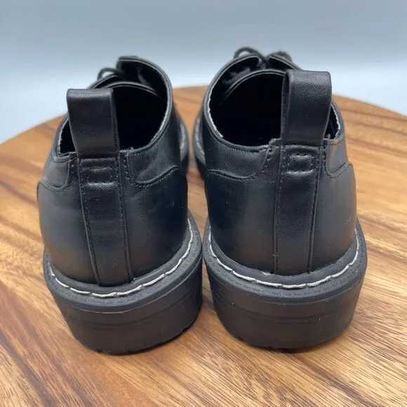 Torrid Shoes Womens Size 8 WW Black Oxford Chunky Lug Gothic Comfort Dress