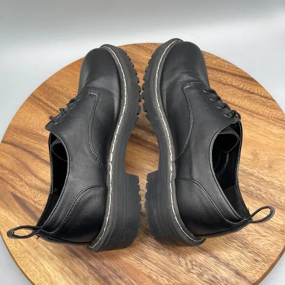 Torrid Shoes Womens Size 8 WW Black Oxford Chunky Lug Gothic Comfort Dress