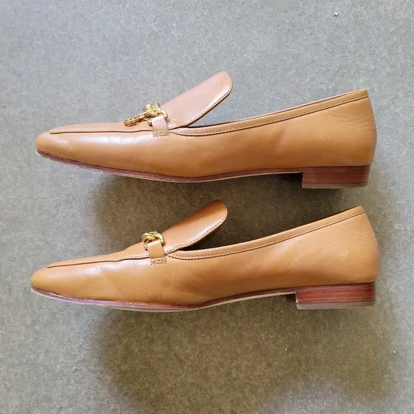 Tory Burch 🌟 Ambra Tan Mini Benton Charm Loafers Shoes 👞 Size 10.5