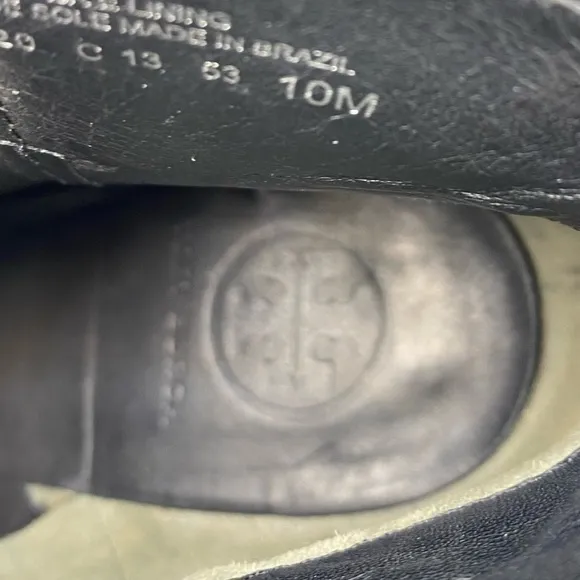 Tory Burch BlackBristol Equestrian CalfLeather Ankle Zip Bootie size 10M