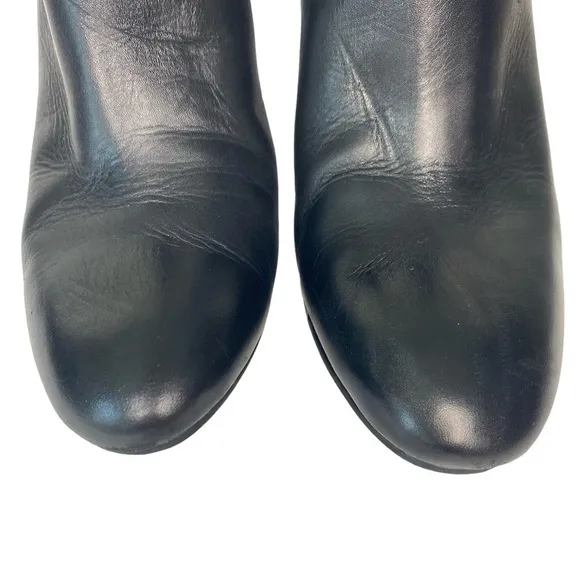 Tory Burch BlackBristol Equestrian CalfLeather Ankle Zip Bootie size 10M