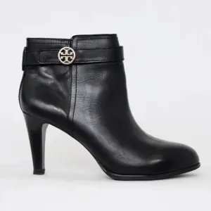Tory Burch BlackBristol Equestrian CalfLeather Ankle Zip Bootie size 10M