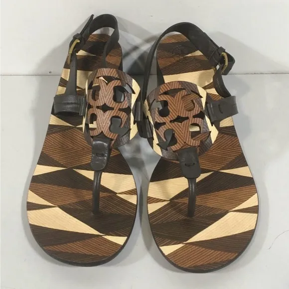 Tory Burch Brown and Tan Sandals