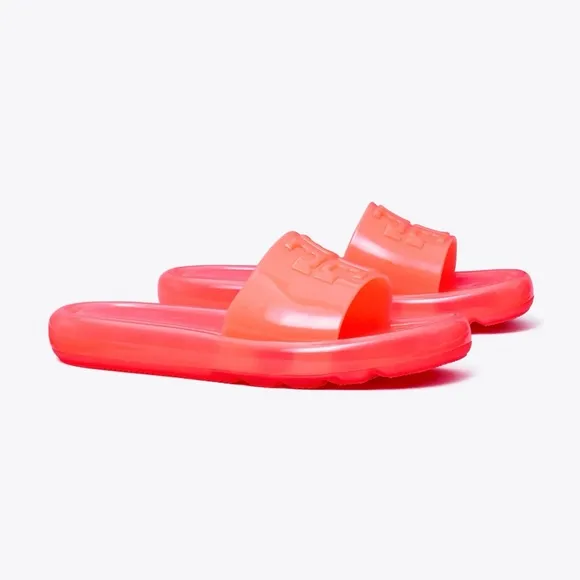 Tory Burch Fluorescent Pink Bubble Jelly Sandals, same or next day shipping