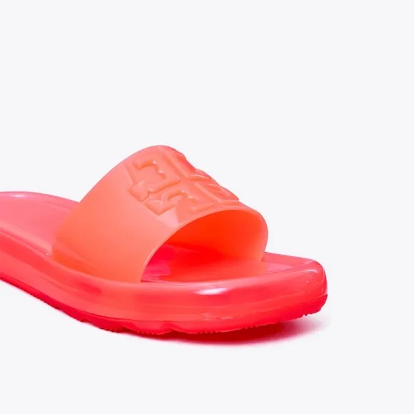Tory Burch Fluorescent Pink Bubble Jelly Sandals, same or next day shipping