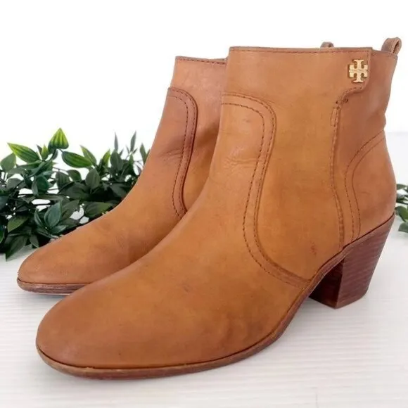 Tory Burch Leena Ankle Boots Tan 7