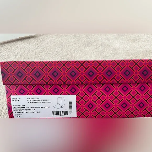 Tory Burch LILA 90MM Zip Up Ankle BootieCalf Leather