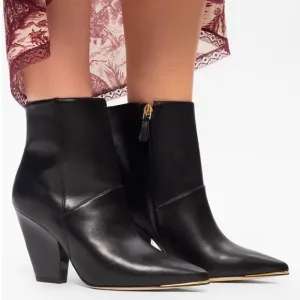 Tory Burch LILA 90MM Zip Up Ankle BootieCalf Leather